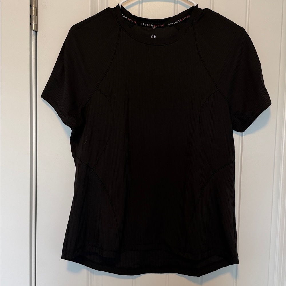 Spyder Women's Ribbed Short Sleeve Top Sz M